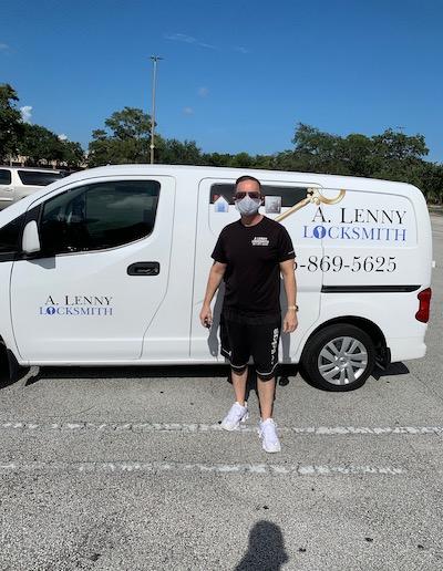 Lenny With A Lenny Locksmith Truck Side View